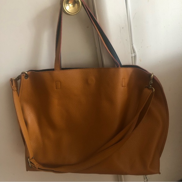 ❤️Large shoulder/crossbody bag mustardy yellow/ teal - Picture 2 of 6